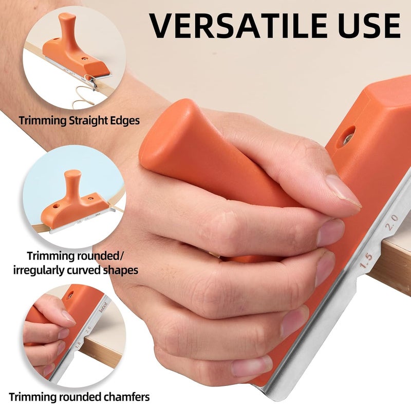 Imbot Edge Banding Trimmer With Stainless Steel Blade，Woodworking Trimmer For Deburring, Edge Planing,Correcting Wood Edges, Woodworking, Veneer, Edge Banding Trimming Tool, Gift For Dad. - Image 4
